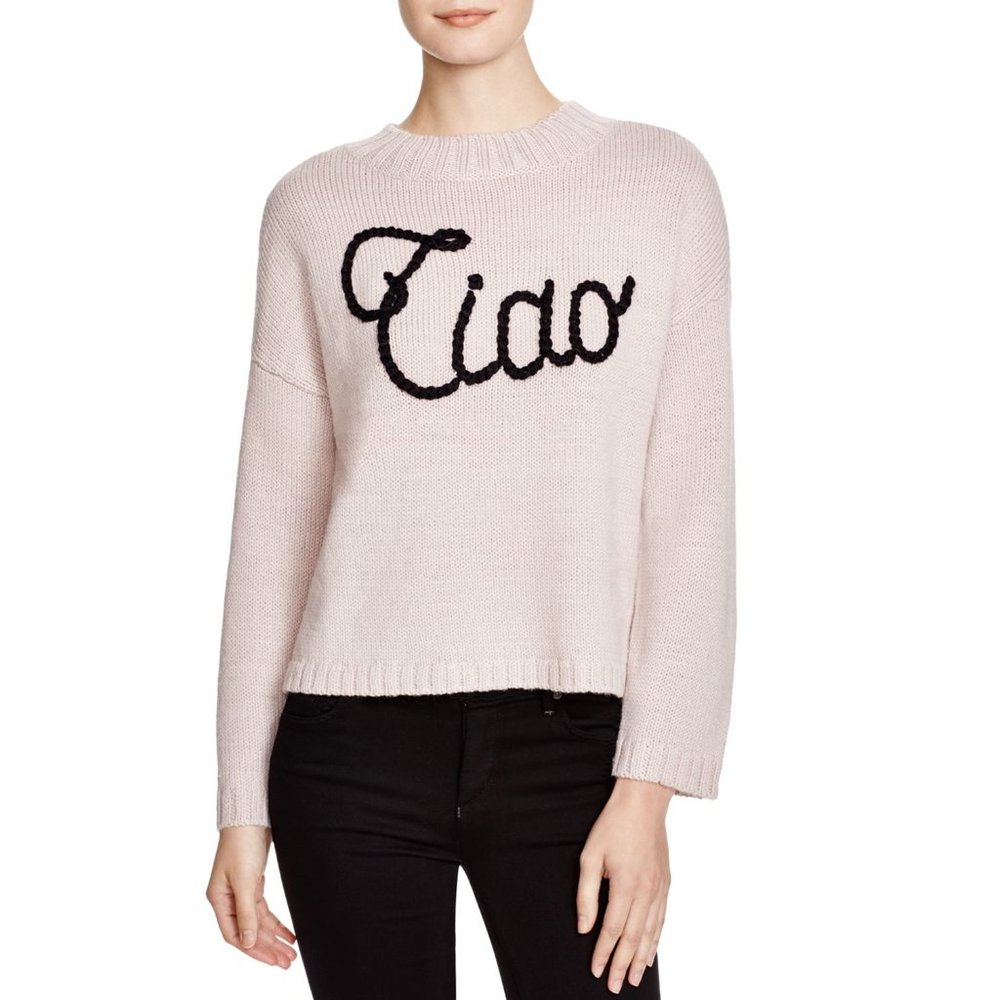 Wildfox Ciao Bella Sweater Beige and Black XS